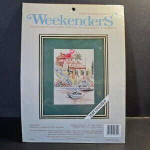 NIS Weekenders Cross Stitch Kit Dockside Pattern, 8 x 10 in Vtg